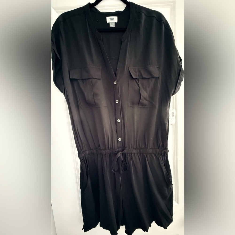 Old Navy Black Button-Front Jumpsuit
